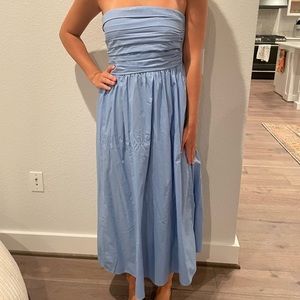 Abercrombie blue strapless midi dress